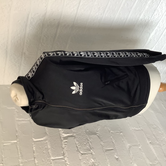Adidas Originals Full Zip Track Top - Size 10 - Black & White - P2P 17” - Picture 2 of 8